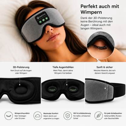Delux Sanctua Wireless Schlaf Maske, Lichtschutz, Augenpolster
