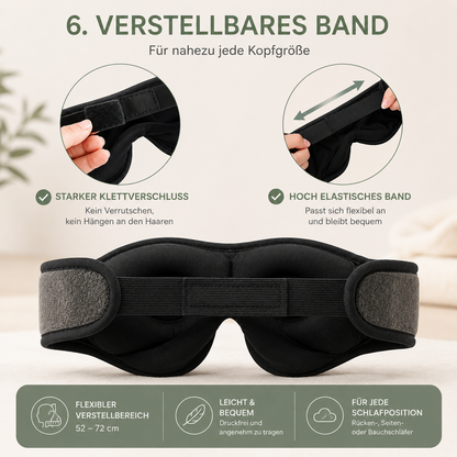 Delux Sanctua Wireless Schlaf Maske, Lichtschutz, Augenpolster